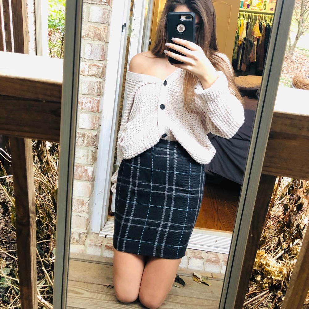NWT Super Cute Fitted Loft Plaid Skirt